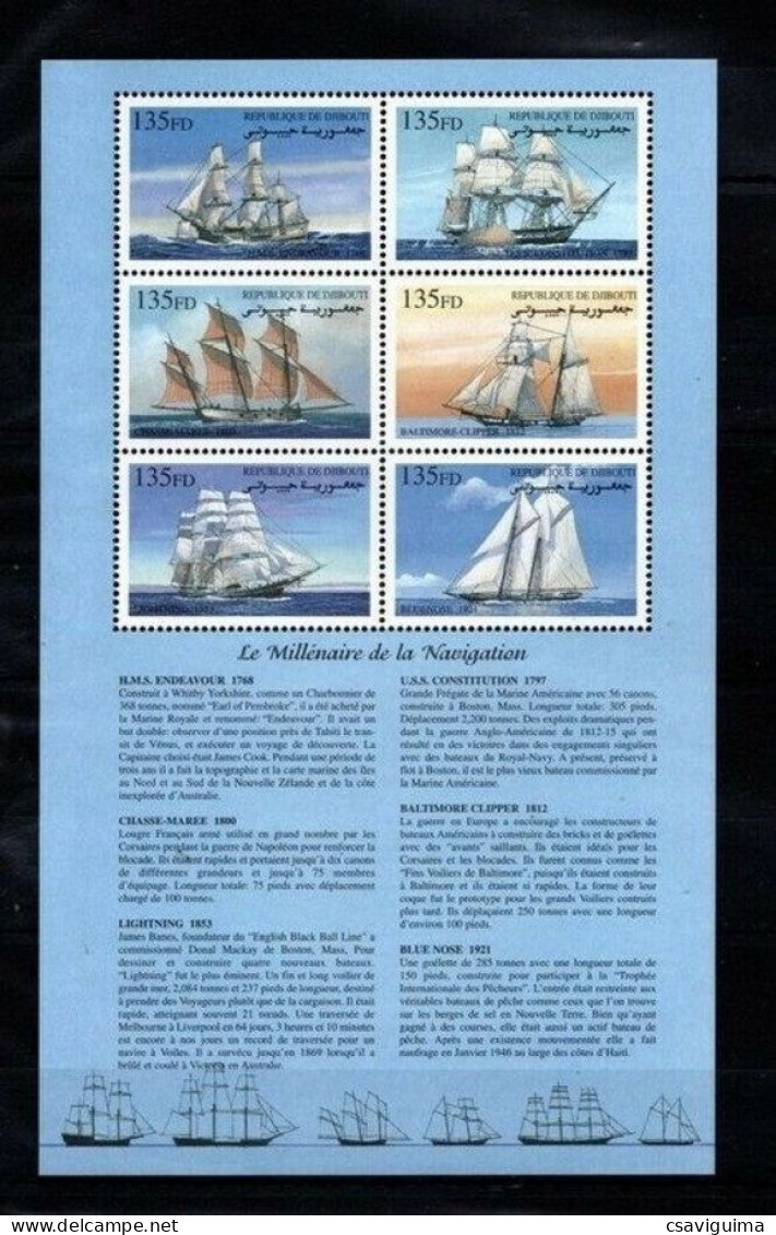 Djibouti - 2000 - Ships - Yv 815/20 - Boten