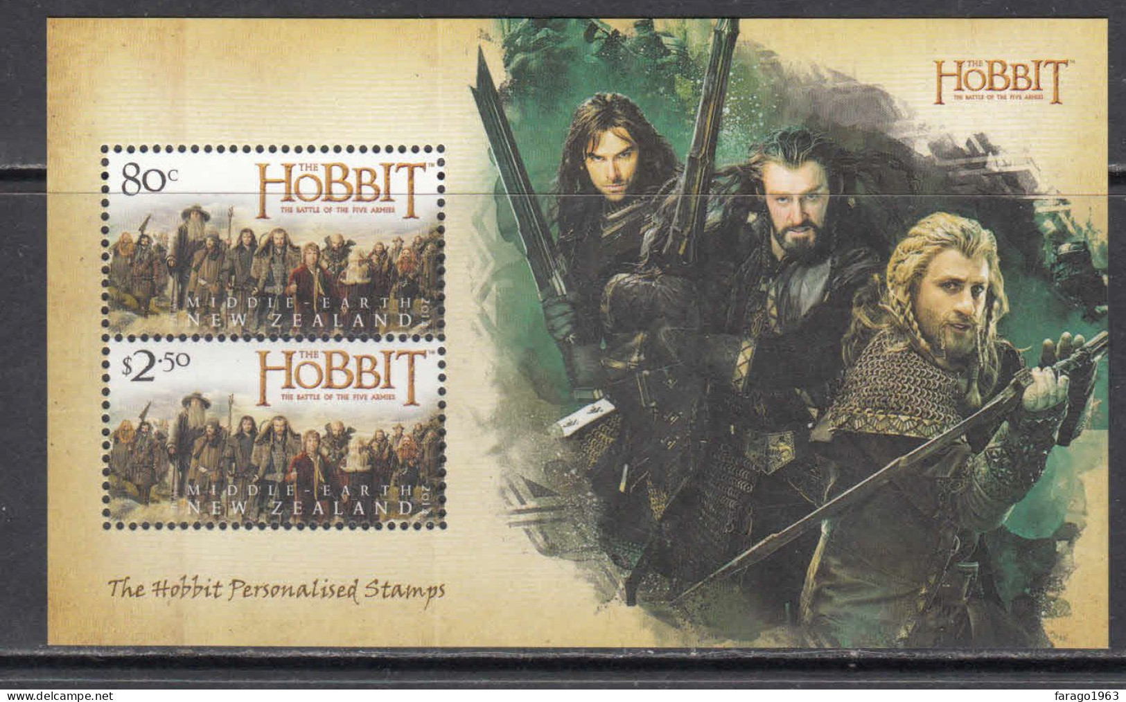 2014 New Zealand The Hobbit Movies Cinema Film Souvenir Sheet MNH - Neufs