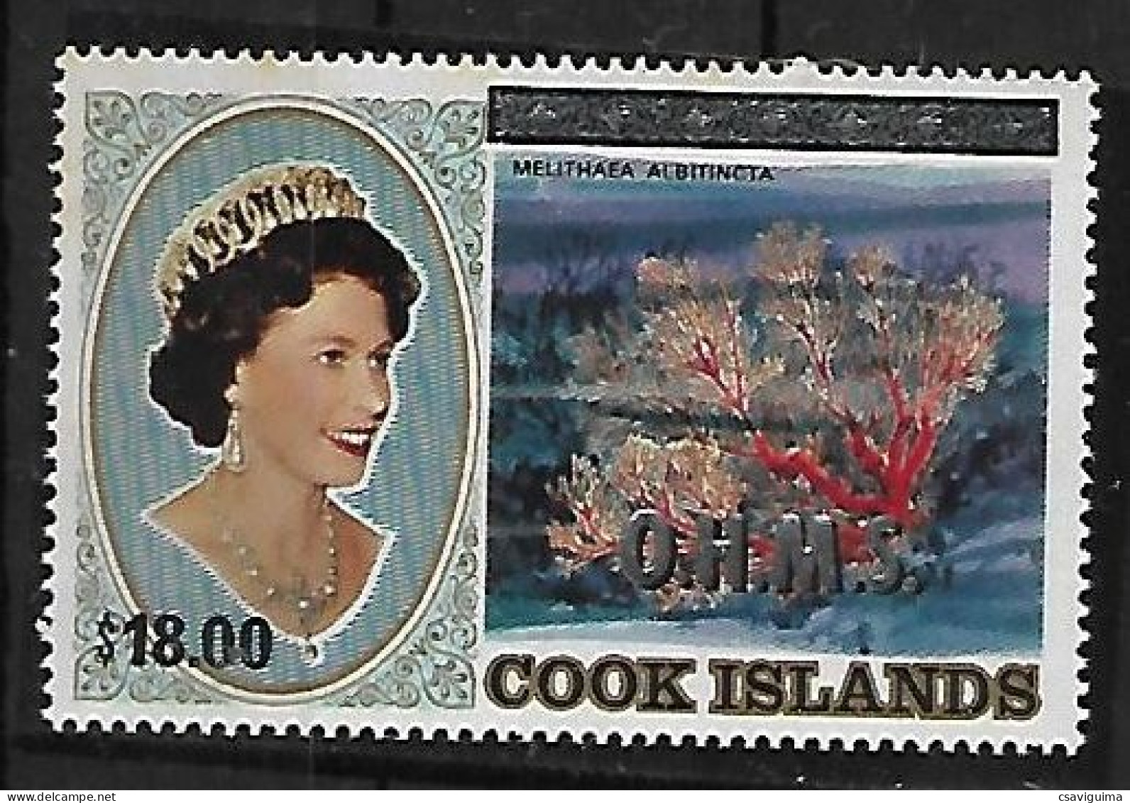 Cook Is - 1995 - Coral, Overprinted OHMS - Yv S63 - Mundo Aquatico