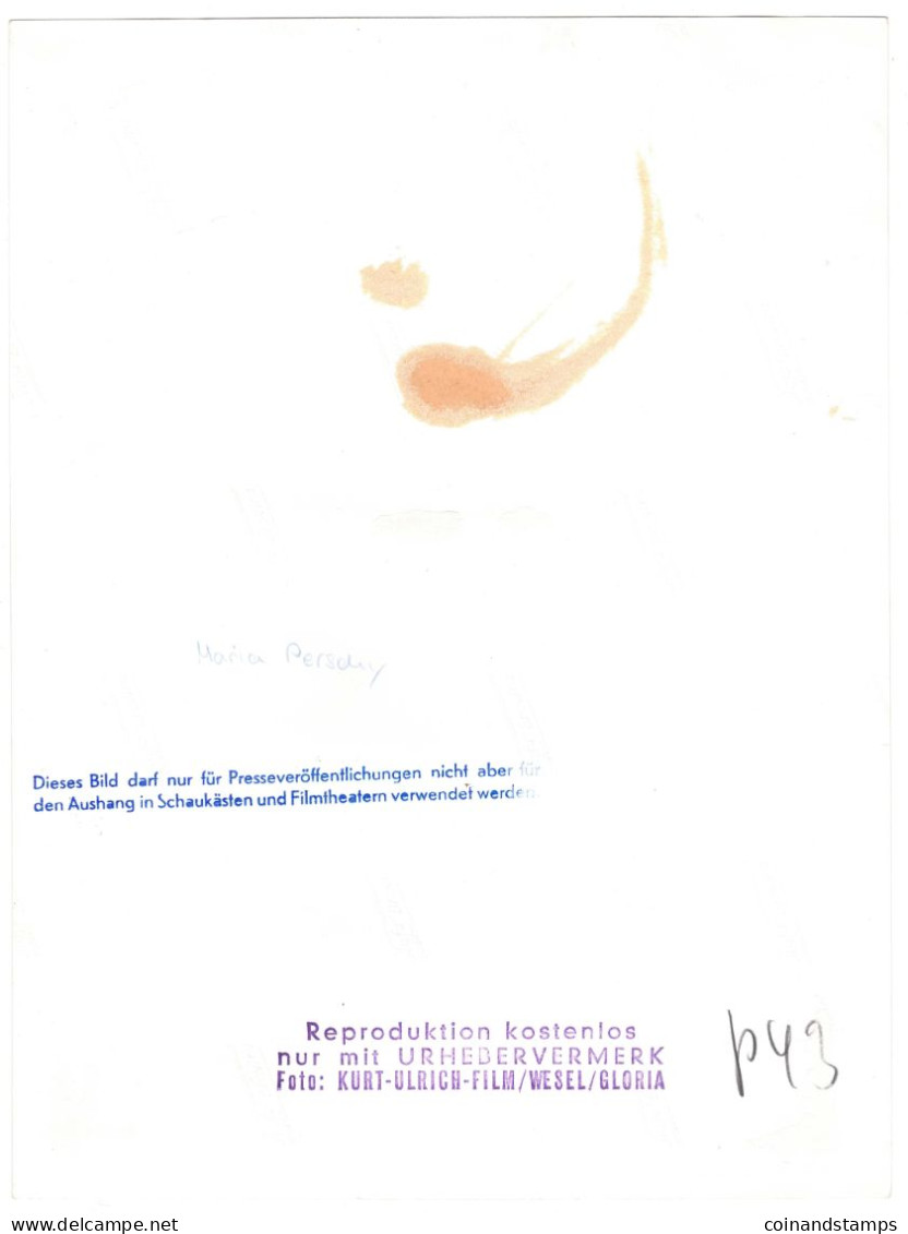 Orig. Foto Maria Perschy Von Kurt-Ulrich-Film Für Den Gloria-Filmverleih, S/w, Größe: 81x243mm, RARE - Attori E Comici 