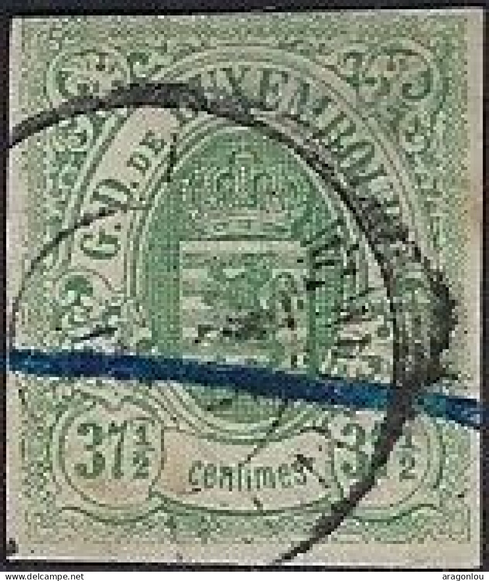 Luxembourg - Luxemburg - Timbres - Armoiries   1859  37,5 C.  °  Cachet Et Annulé à La Plume  Michel 10     VC.  250,- - 1859-1880 Stemmi