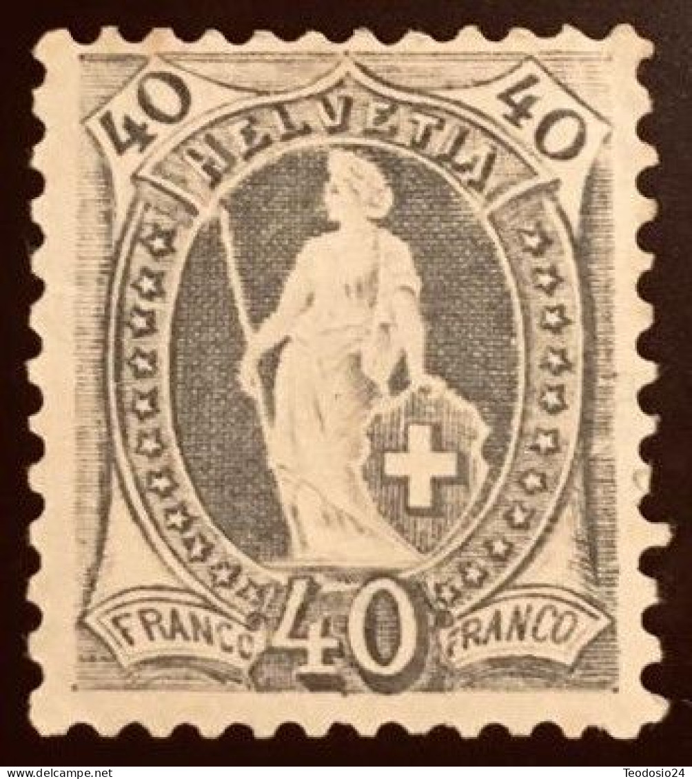 SUIZA 1882 YVERT  75 * - Neufs