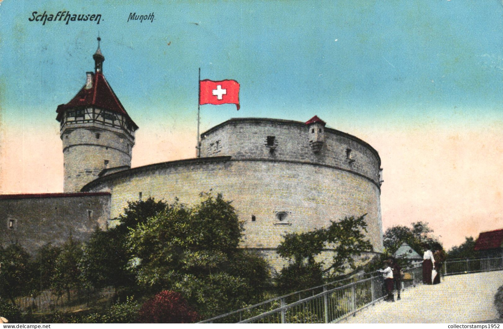 SHAFFHOUSE, SCHAFFHAUSEN, CASTLE, TOWER, FLAG, SWITZERLAND, POSTCARD - Zofingue