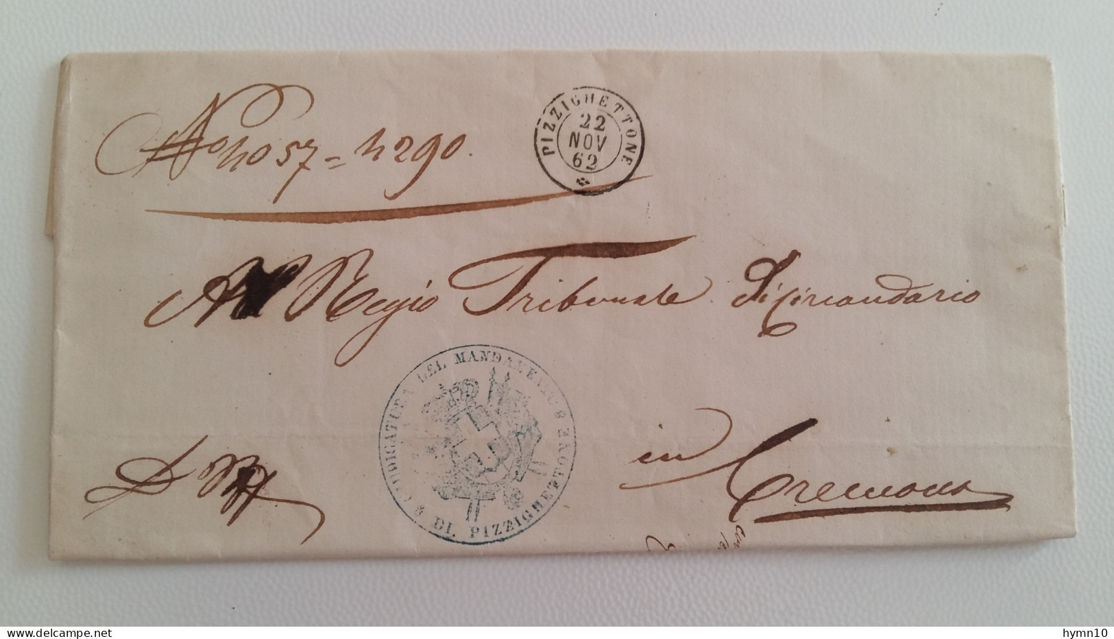 1862 Lettera Da PIZZIGHETTONE A CREMONA+timbro SARDO Su REGNO Di PIZZIGHETTONE-D589 - Poststempel