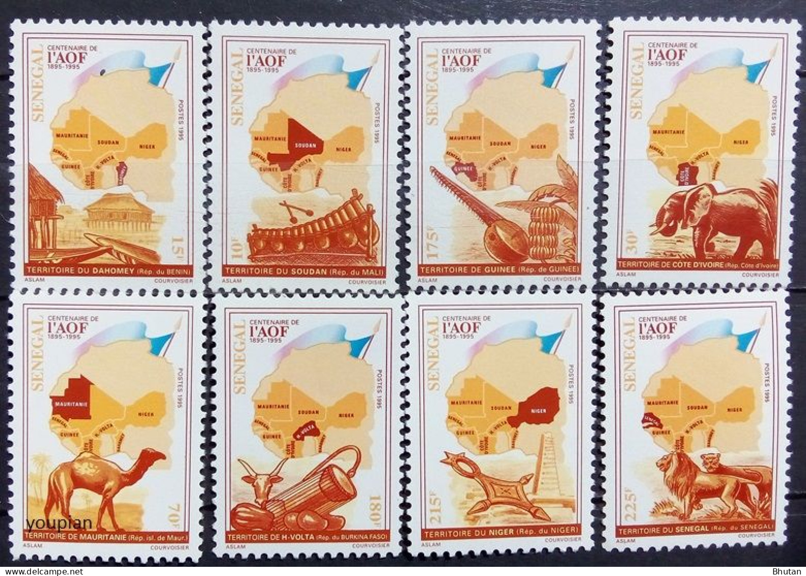 Senegal 1995, 100th Anniversary Of The Foundation Of The Administrative Territory Of French West Africa, MNH Stamps Set - Sénégal (1960-...)