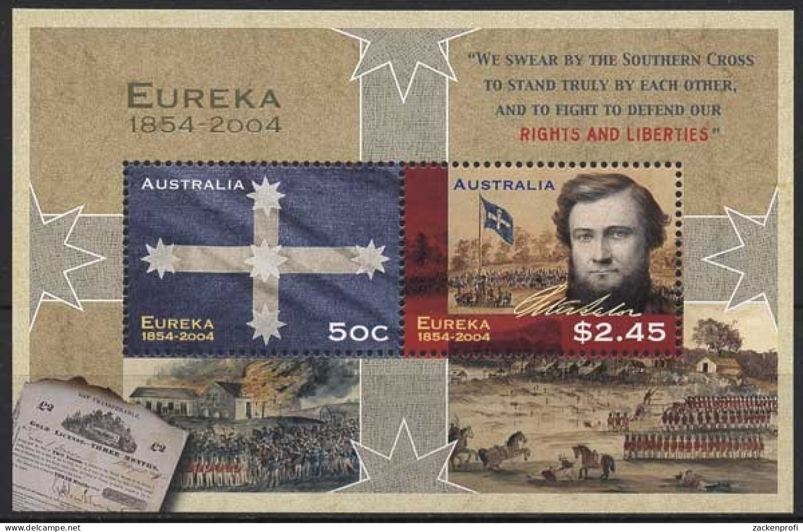 Australien 2004 Erstürmung Der Eureka-Stockade Block 53 Postfrisch (C24216) - Blocks & Sheetlets