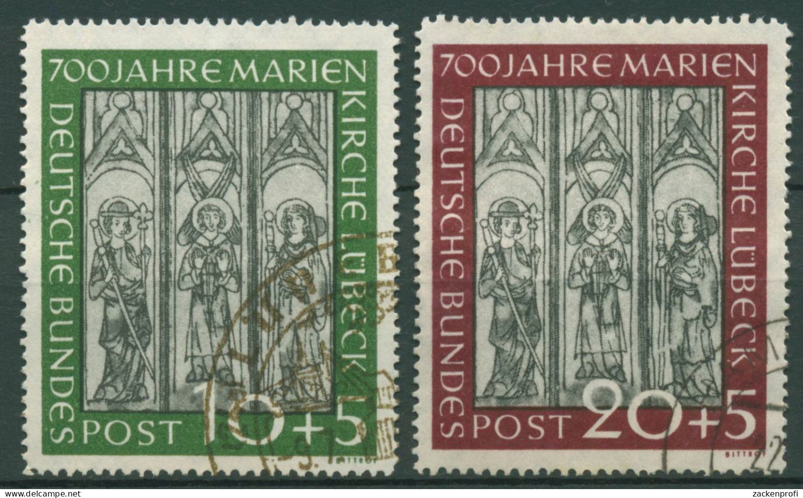 Bund 1951 700 Jahre Marienkirche Lübeck 139/40 Gestempelt - Used Stamps