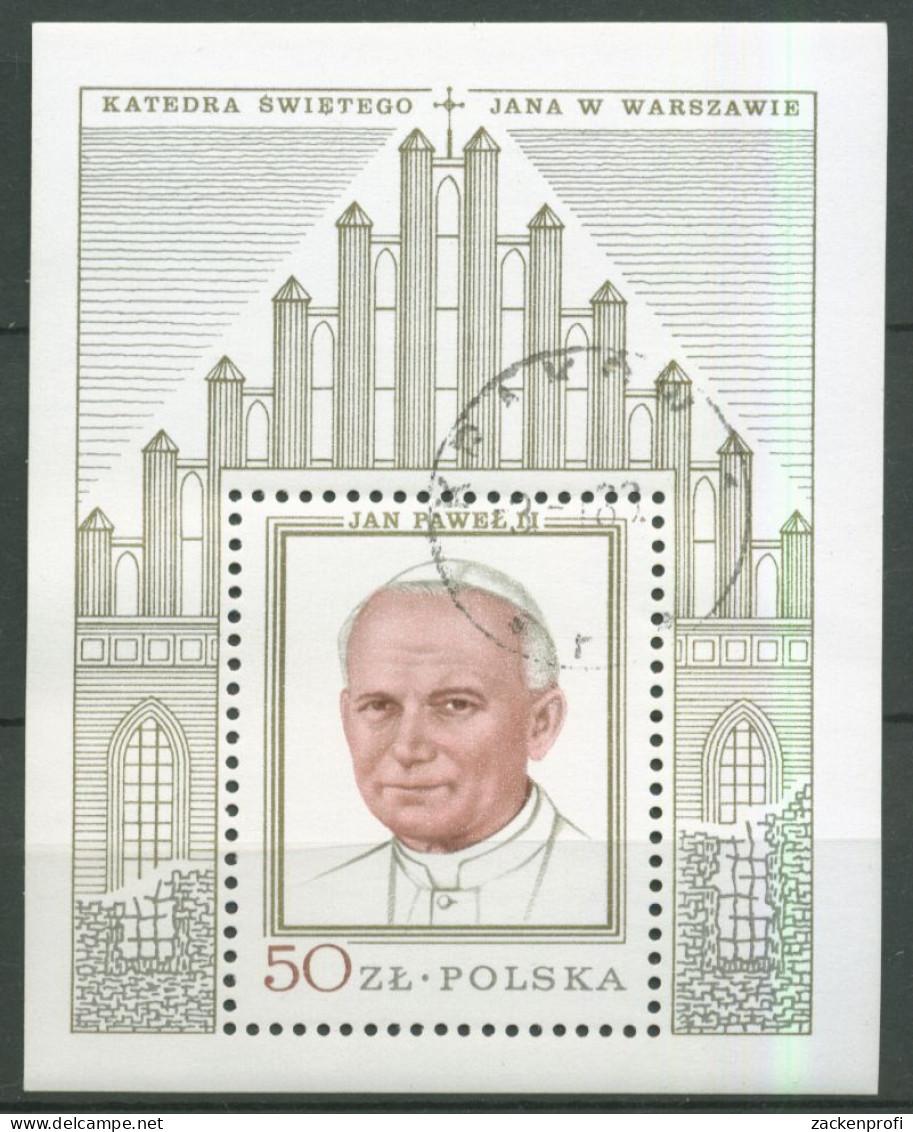 Polen 1979 Papst Johannes Paul II. Block 75 Gestempelt (C93308) - Blocks & Sheetlets & Panes