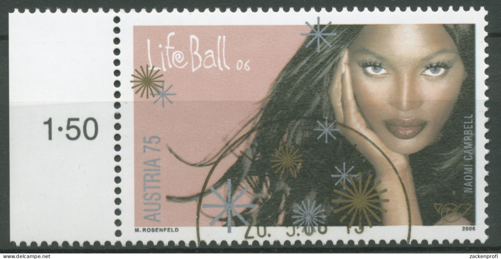 Österreich 2006 Aids-Hilfe Life Ball Naomi Campbell 2590 Gestempelt - Used Stamps