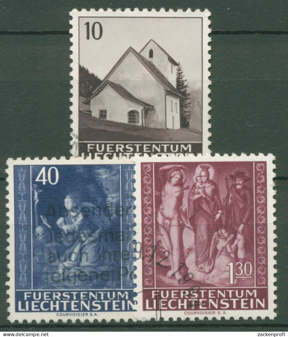 Liechtenstein 1964 Weihnachten Kirchenmotive 445/47 Gestempelt - Gebruikt