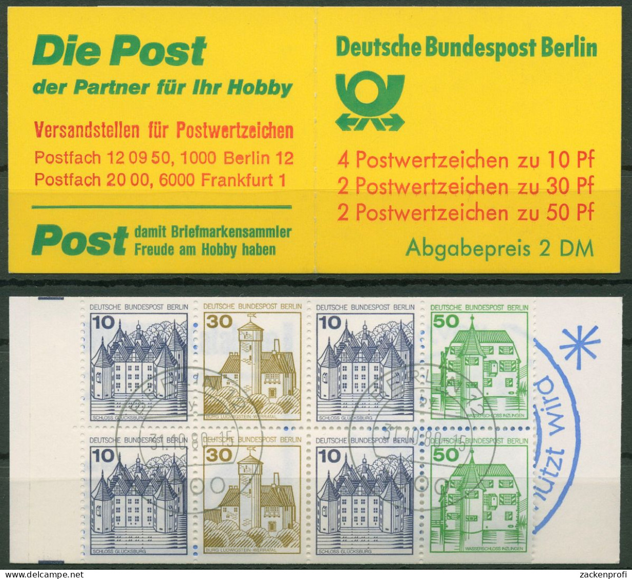 Berlin Markenheftchen 1980 Burgen Und Schlösser MH 11 Ca Mit BERLIN-Stempel - Postzegelboekjes