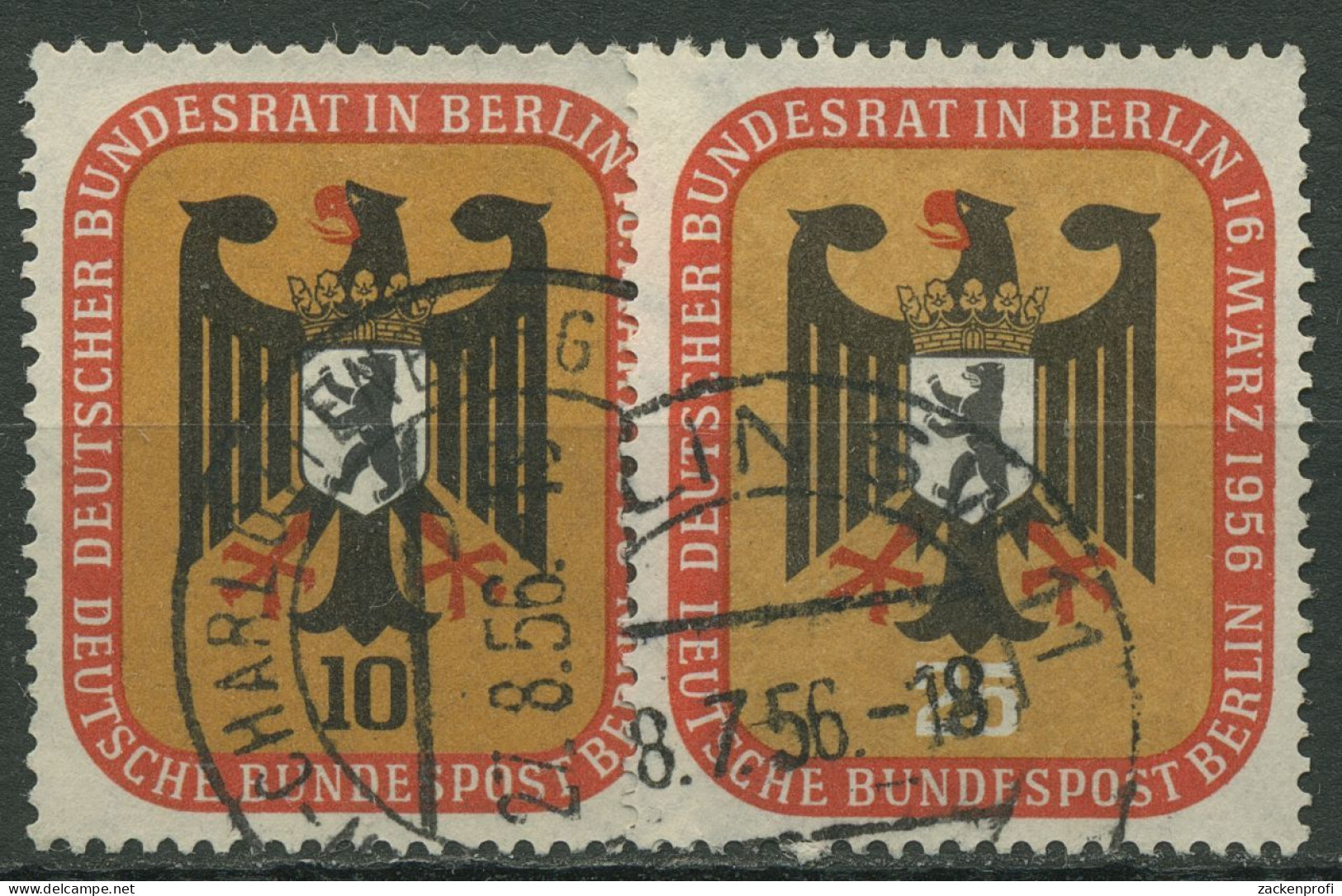 Berlin 1956 Deutscher Bundesrat In Berlin 136/37 Gestempelt - Usados