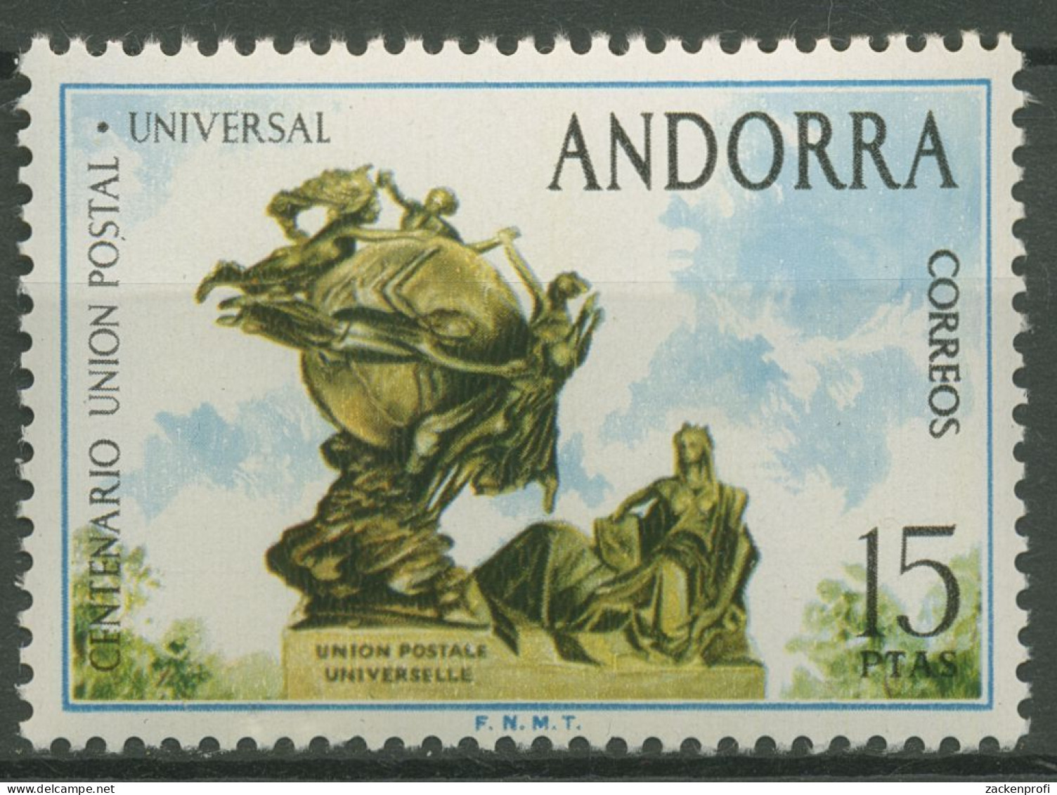 Andorra 1974 Weltpostverein UPU Denkmal Bern 92 Postfrisch - Ungebraucht