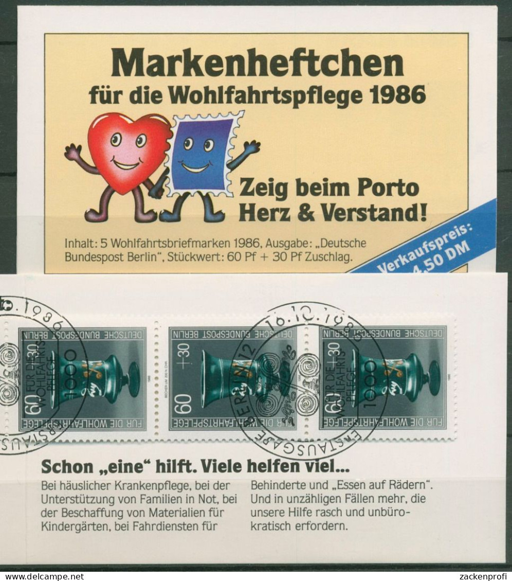 Berlin Freie Wohlfahrtspflege 1986 Markenheftchen (766) MH 4 ESST Berlin(C60293) - Cuadernillos