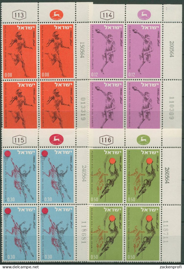 Israel 1964 Olympia Sommerspiele Tokio 304/07 Plattenblock Postfrisch (C61549) - Ongebruikt (zonder Tabs)