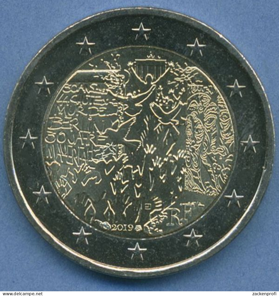 Frankreich 2 Euro 2019 Fall Der Berliner Mauer, Vz/st (m5058) - Frankreich