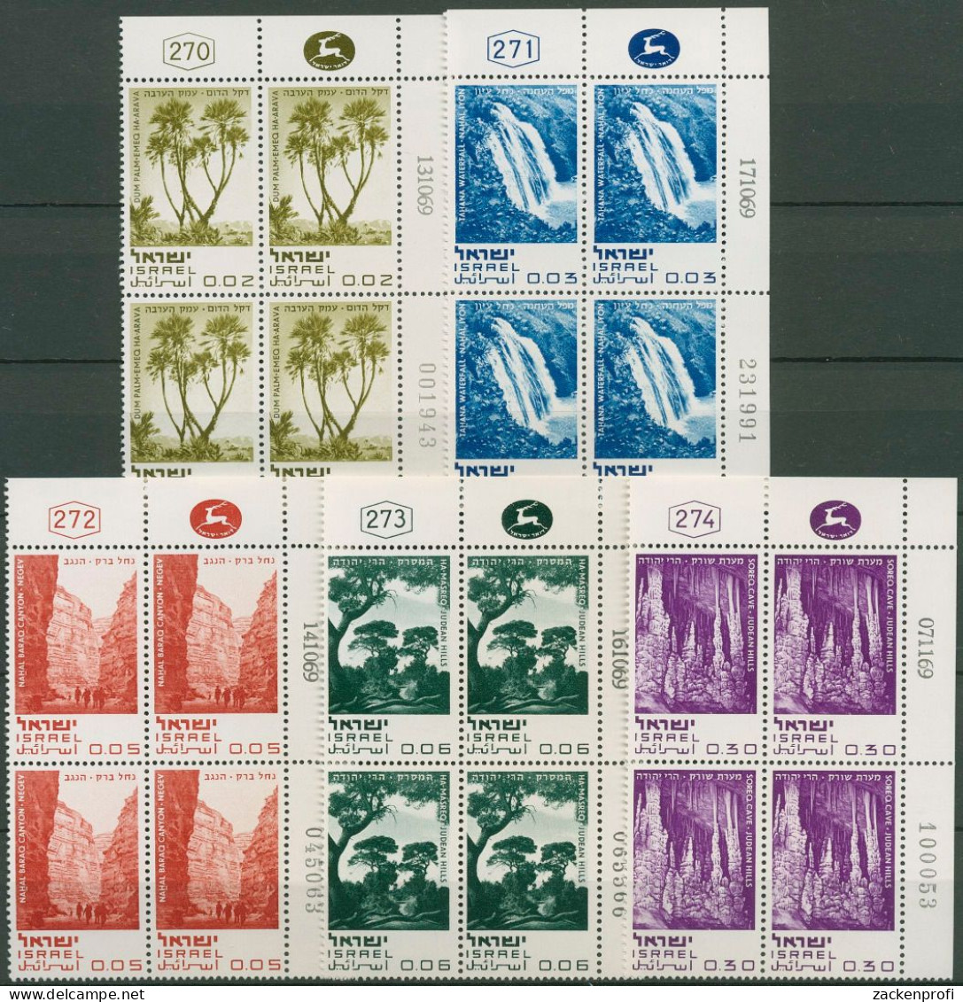 Israel 1970 Naturschutzgebiete 456/60 Plattenblock Postfrisch (C61605) - Nuevos (sin Tab)