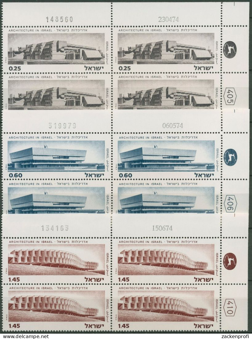 Israel 1974 Architektur Bauwerke 613/15 Plattenblock Postfrisch (C61666) - Ungebraucht (ohne Tabs)