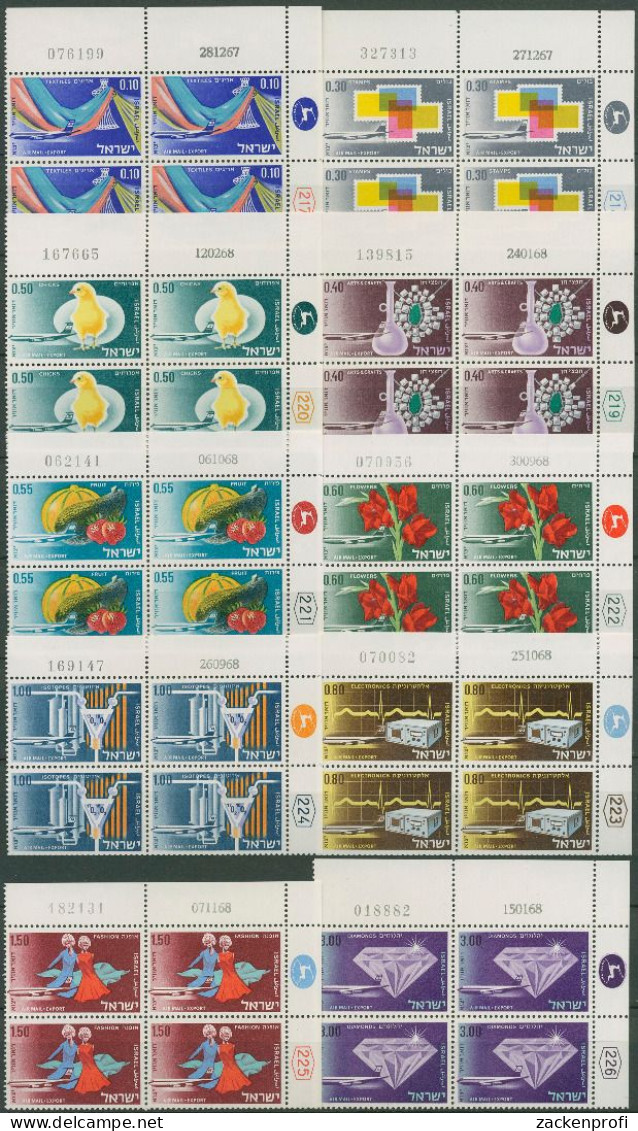 Israel 1968 Exportgüter 406/15 Plattenblock Postfrisch (C61583) - Nuevos (sin Tab)