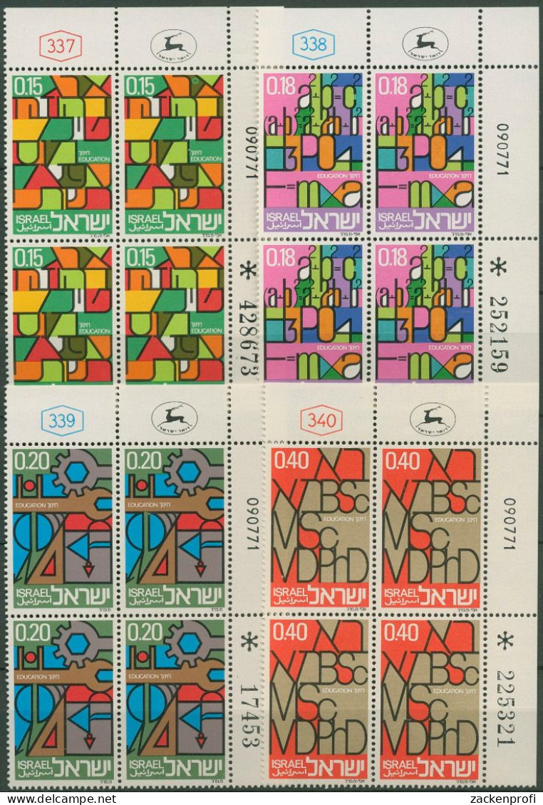 Israel 1972 Schulwesen 538/41 Plattenblock Postfrisch (C61637) - Ongebruikt (zonder Tabs)
