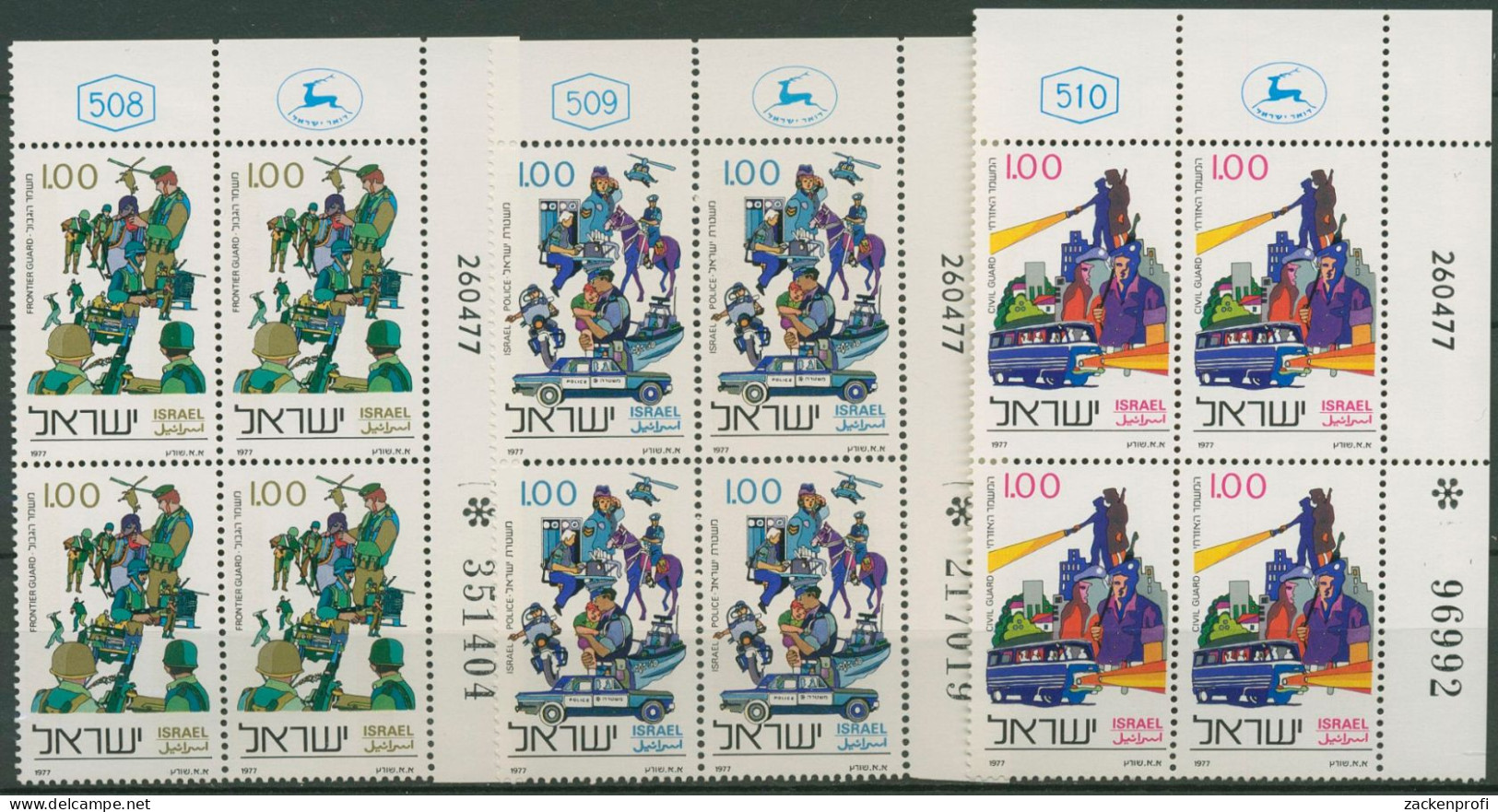 Israel 1977 Tag Der Polizei 710/12 Plattenblock Postfrisch (C61712) - Unused Stamps (without Tabs)