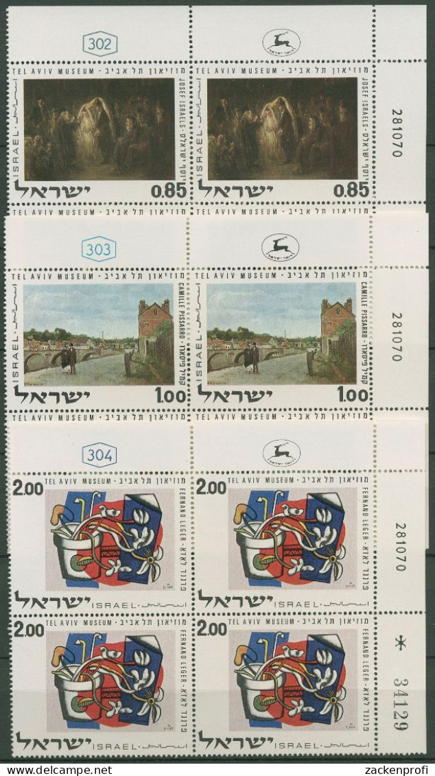 Israel 1970 Kunst Gemälde 492/94 Plattenblock Postfrisch (C61626) - Unused Stamps (without Tabs)