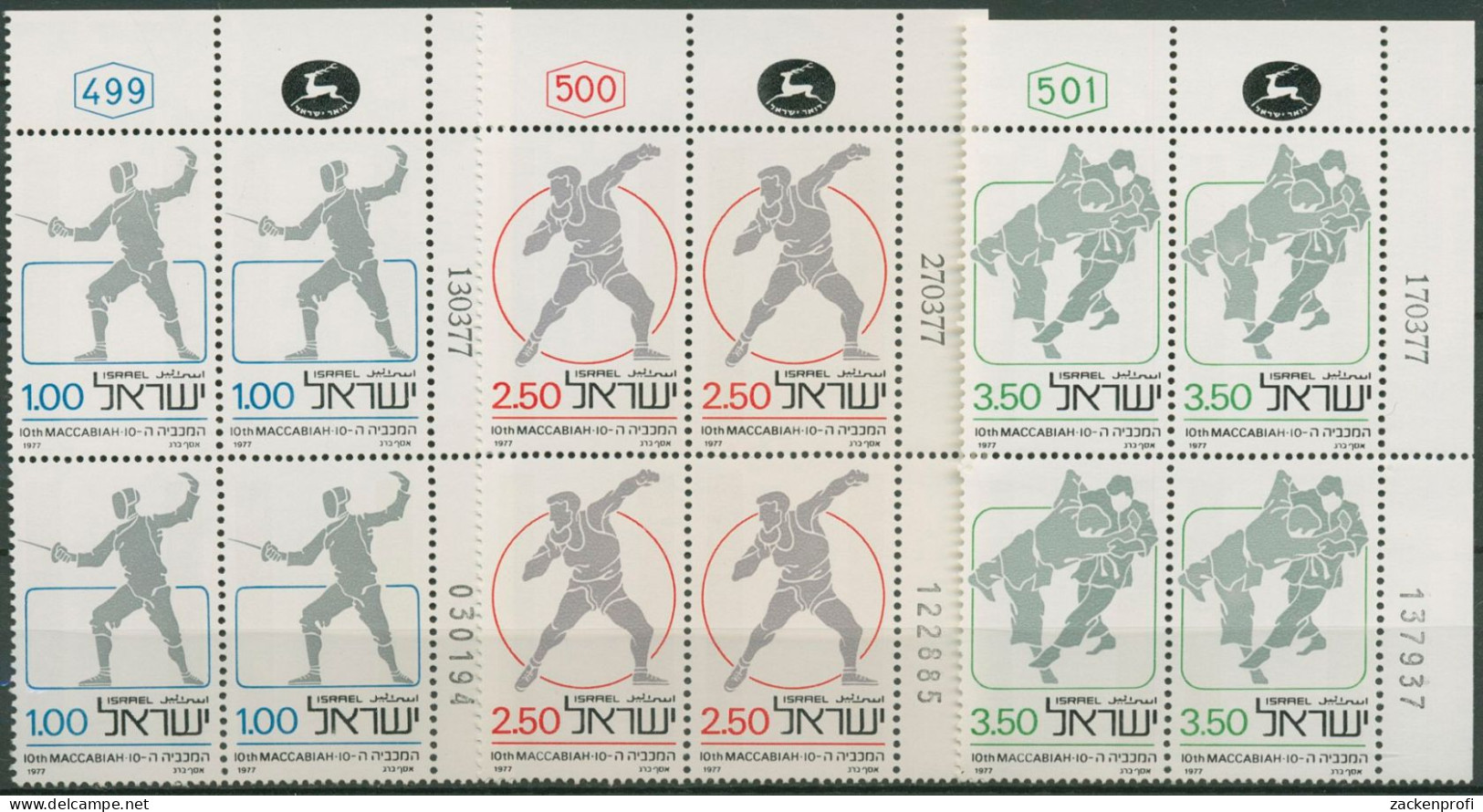 Israel 1977 Sport Makkabiade 704/06 Plattenblock Postfrisch (C61708) - Nuovi (senza Tab)