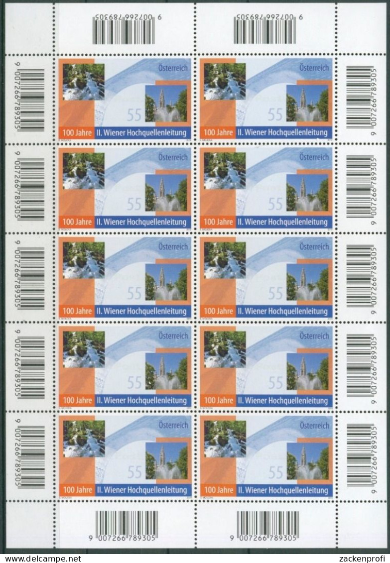 Österreich 2010 2. Wiener Hochquellenleitung 2876 K Postfrisch (C14911) - Blocchi & Fogli