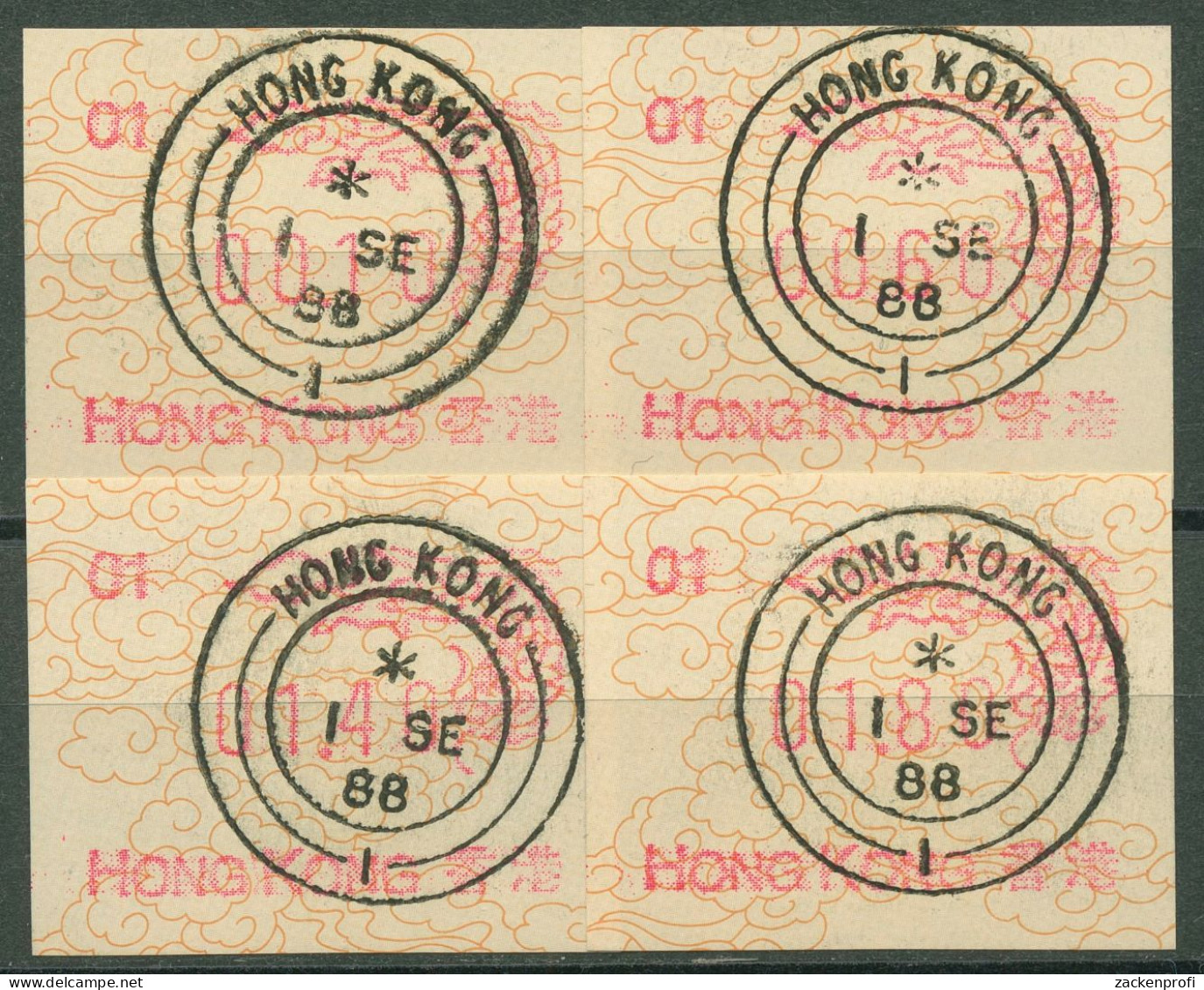 Hongkong 1988 Jahr Des Drachen Satz 0,10/0,60/1,40/1,80 ATM 3d S2.1 Gestempelt - Distributeurs