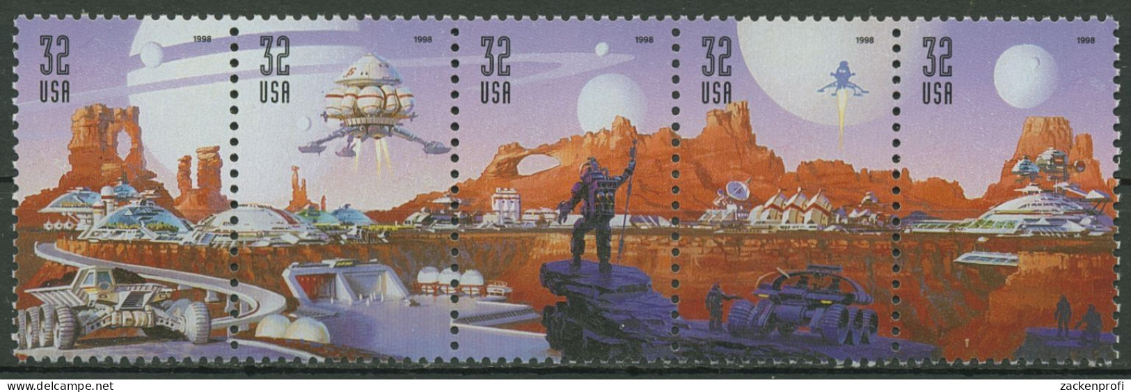 USA 1998 Eroberung Des Weltraums 3044/48 ZD Postfrisch (C13031) - Nuovi