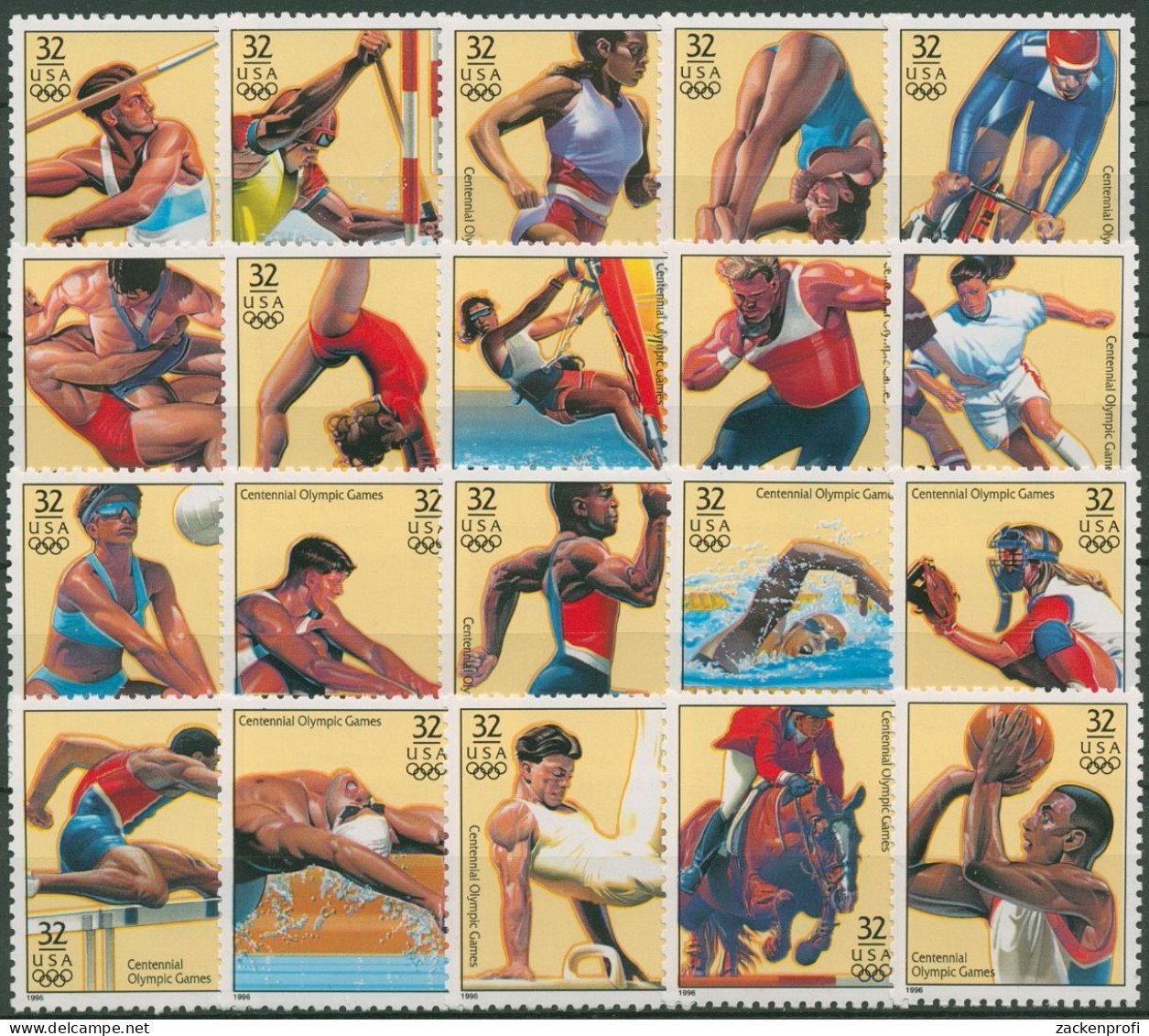 USA 1996 Olympia Sommerspiele Atlanta 2705/24 Postfrisch - Unused Stamps