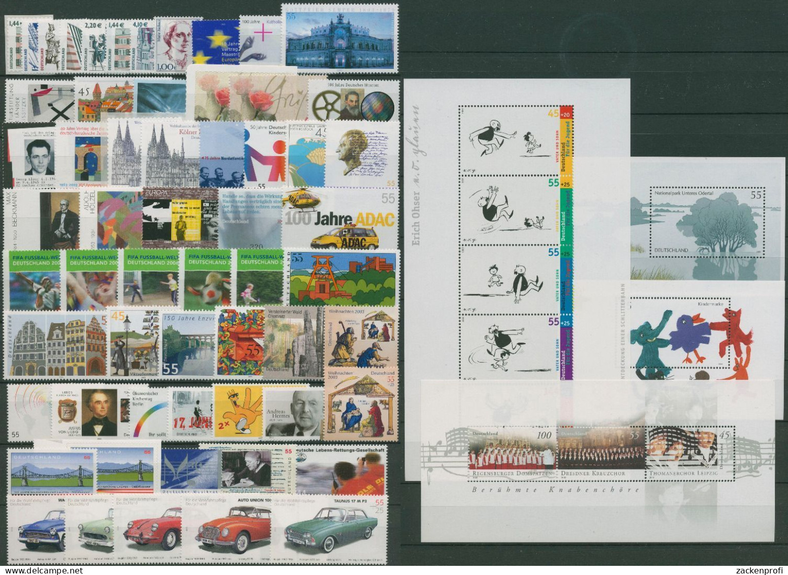 Bund 2003 Kompletter Jahrgang (2305/73, Block 61/64) Postfrisch (SG98557) - Unused Stamps