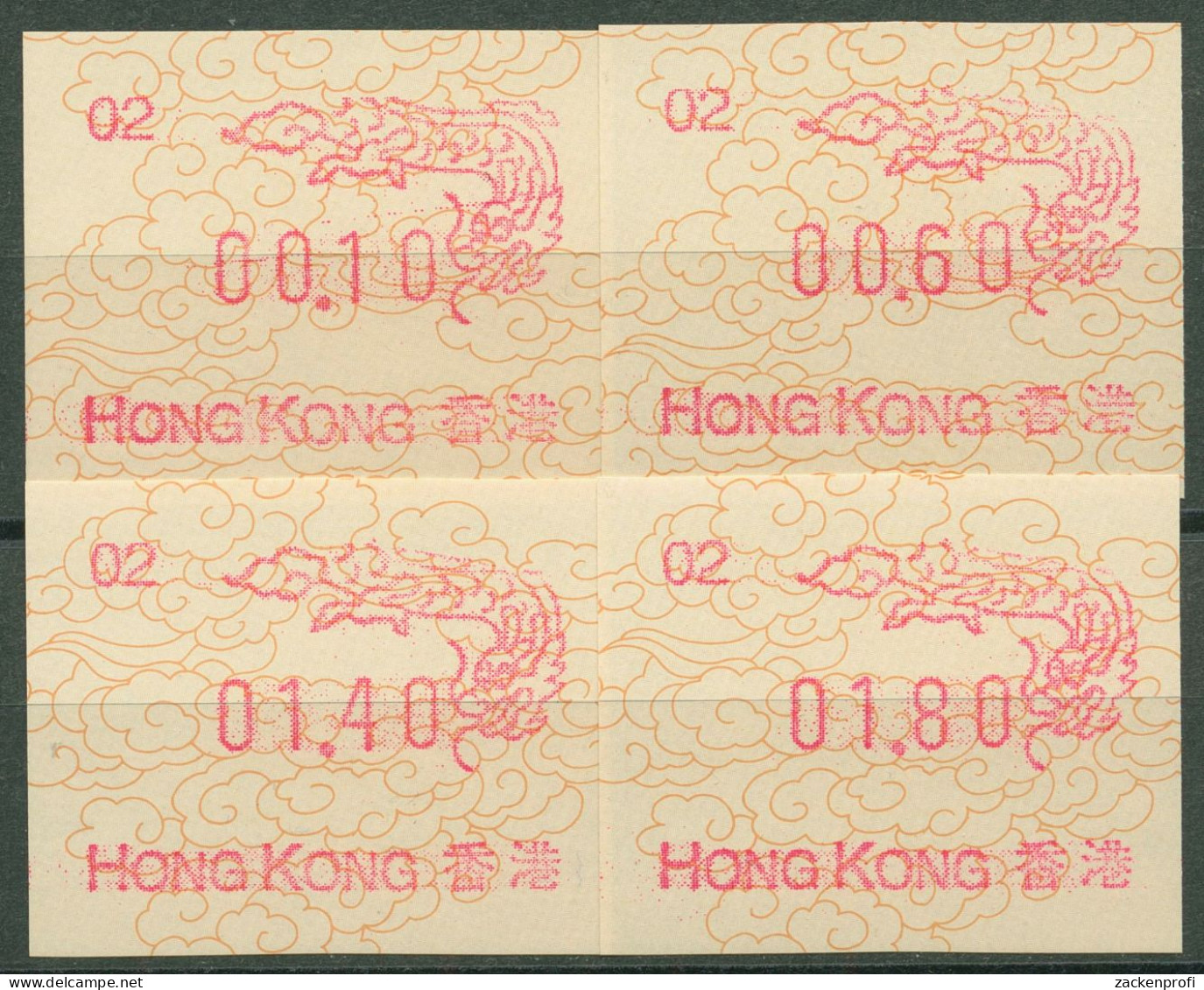 Hongkong 1988 Jahr Des Drachen Satz 0,10/0,60/1,40/1,80 ATM 3d S2.2 Postfrisch - Distribuidores