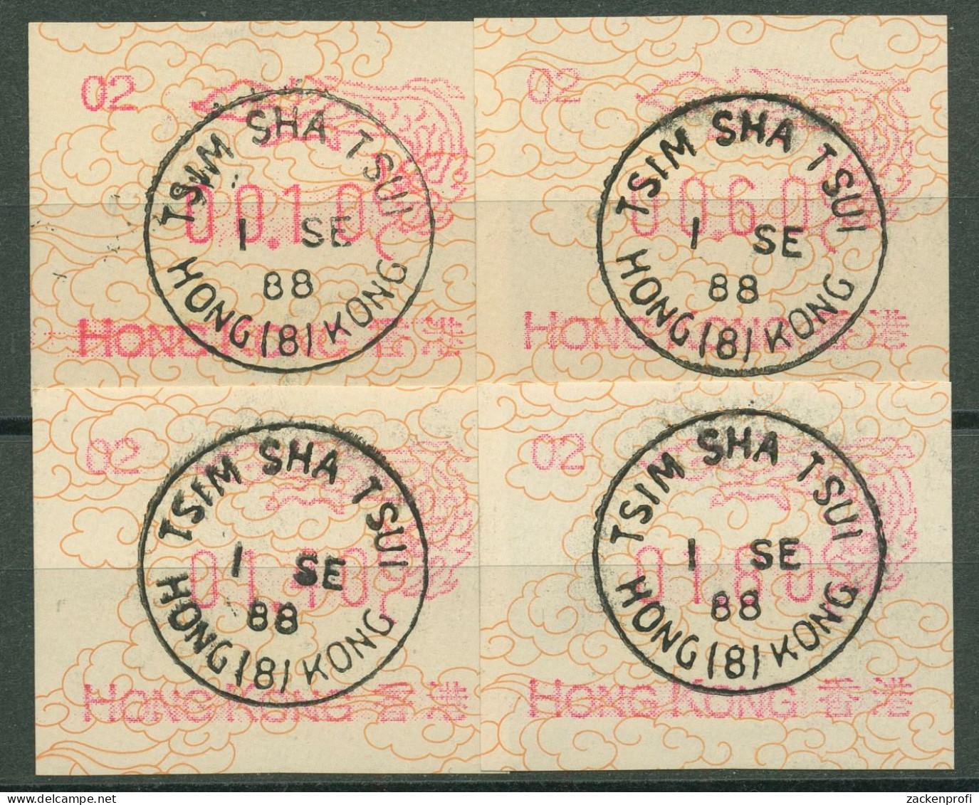 Hongkong 1988 Jahr Des Drachen Satz 0,10/0,60/1,40/1,80 ATM 3 S2.2 Gestempelt - Distributors