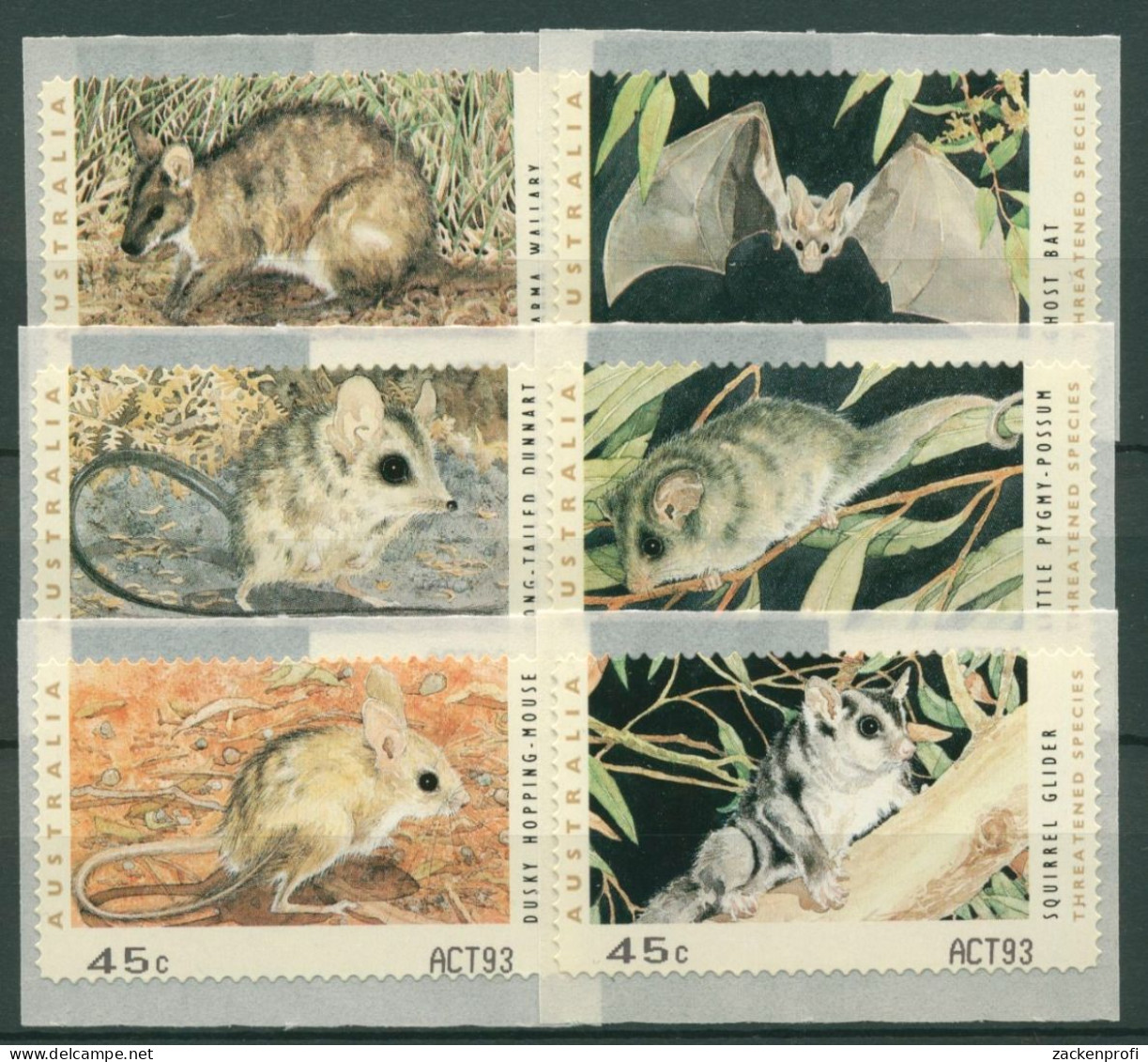 Australien 1993 Gefährdete Tiere Automatenmarken 27/32 S2, ACT93 Postfrisch - Vignette [ATM]