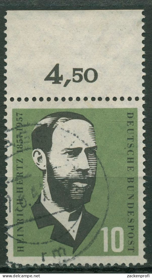 Bund 1957 Heinrich Hertz Mit Oberrand 252 OR Gestempelt - Used Stamps