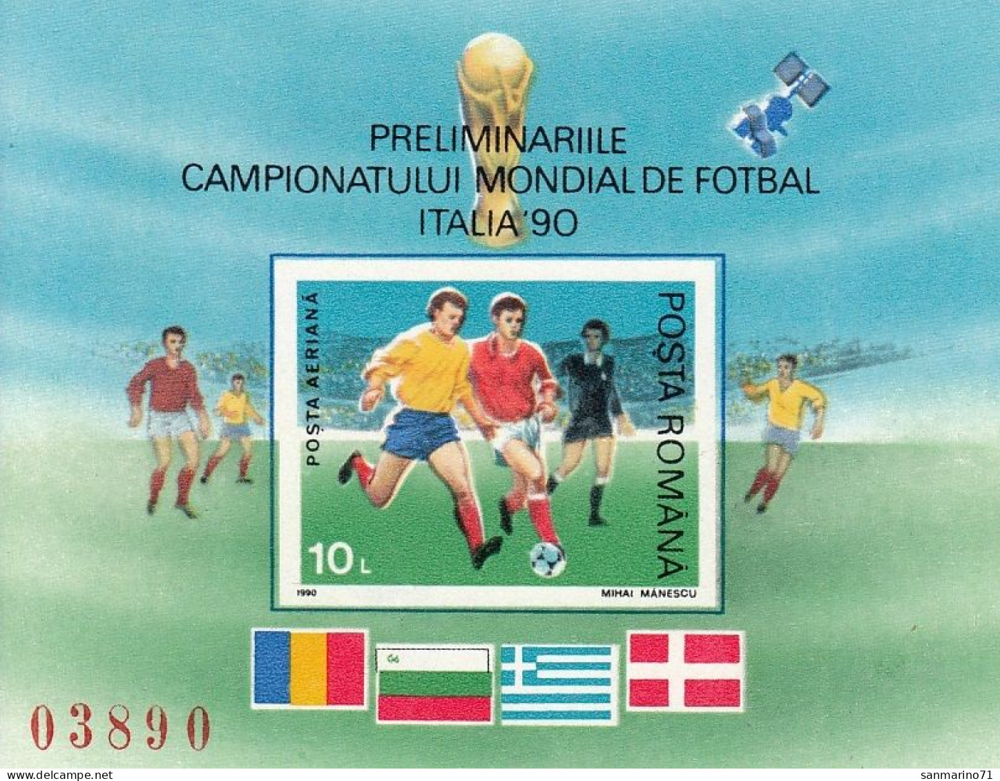 ROMANIA Block 260,unused - 1990 – Italia