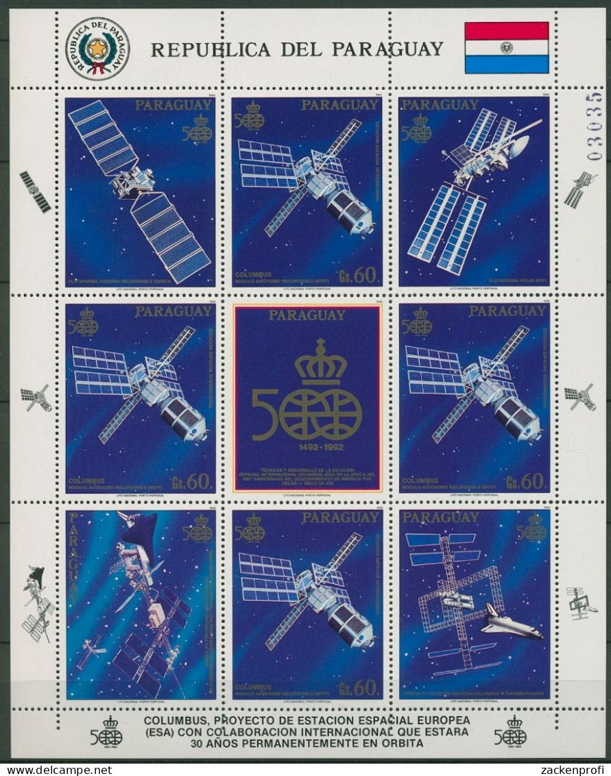 Paraguay 1988 Internationale Raumstation Kleinbogen 4281 K Postfrisch (C18814) - Paraguay