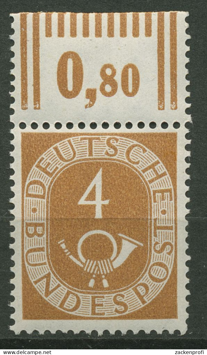 Bund 1951 Posthorn Bogenmarken 124 Oberrand Postfrisch - Neufs