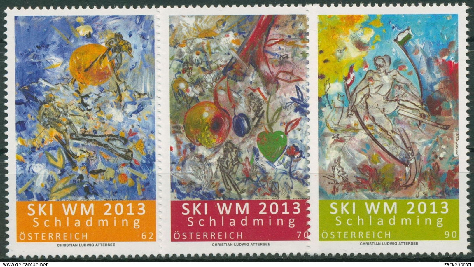 Österreich 2013 Alpine Skiweltmeisterschaften Schladming 3043/45 Postfrisch - Unused Stamps