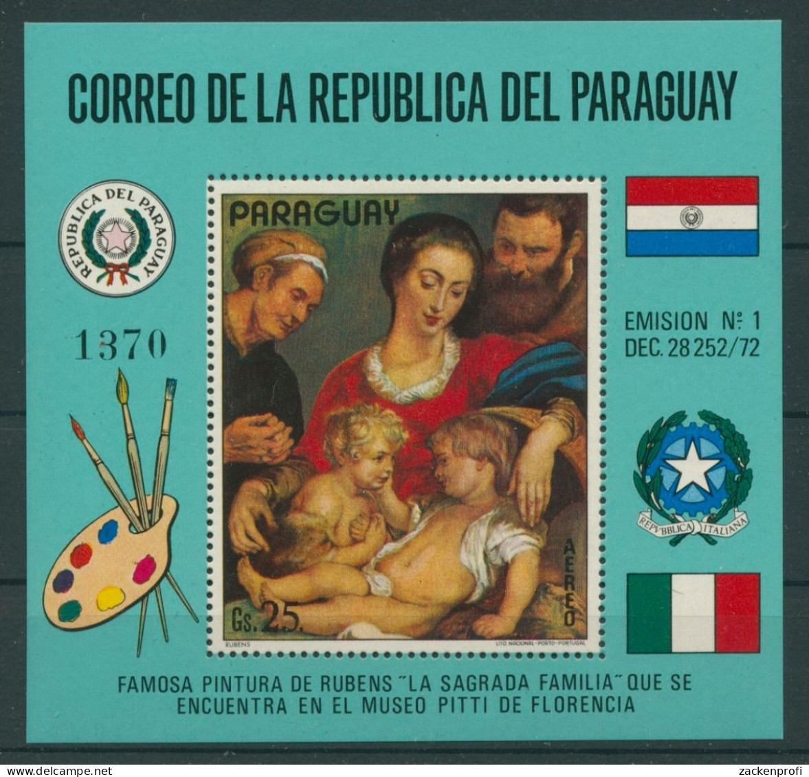 Paraguay 1973 Gemälde Von Rubens Block 200 Postfrisch (C22612) - Paraguay