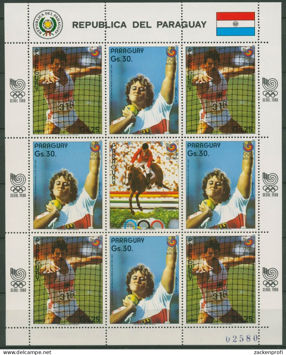 Paraguay 1987 Olympiade Seoul Kleinbogen 4133/34 K Postfrisch (C80545) - Paraguay