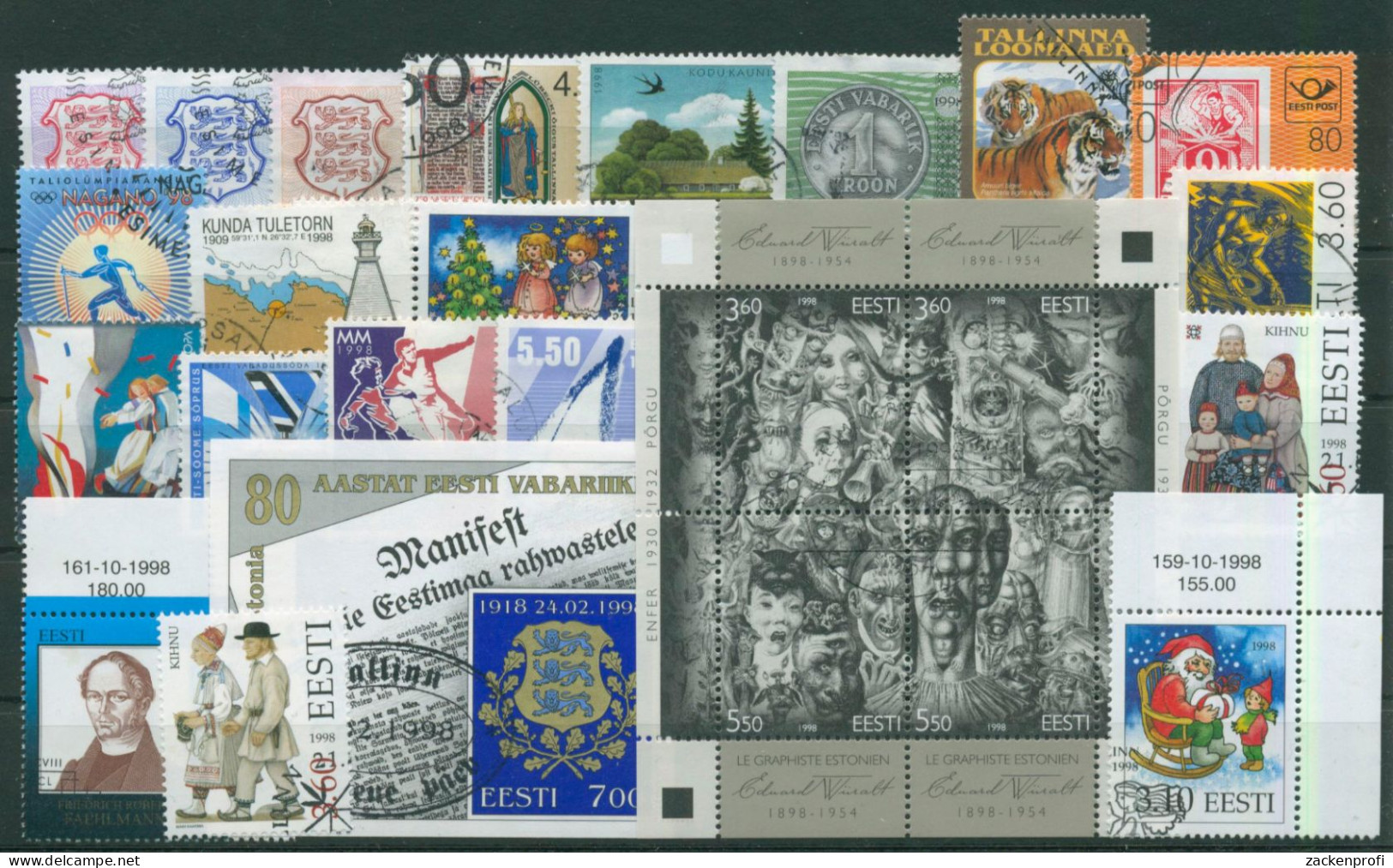 Estland 1998 Jahrgang Komplett (314/38, Block 11/12) Gestempelt (G60101) - Estonia