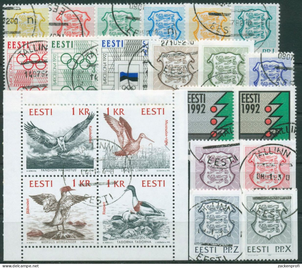 Estland 1992 Jahrgang Komplett (176/97) Gestempelt (G60098) - Estonie