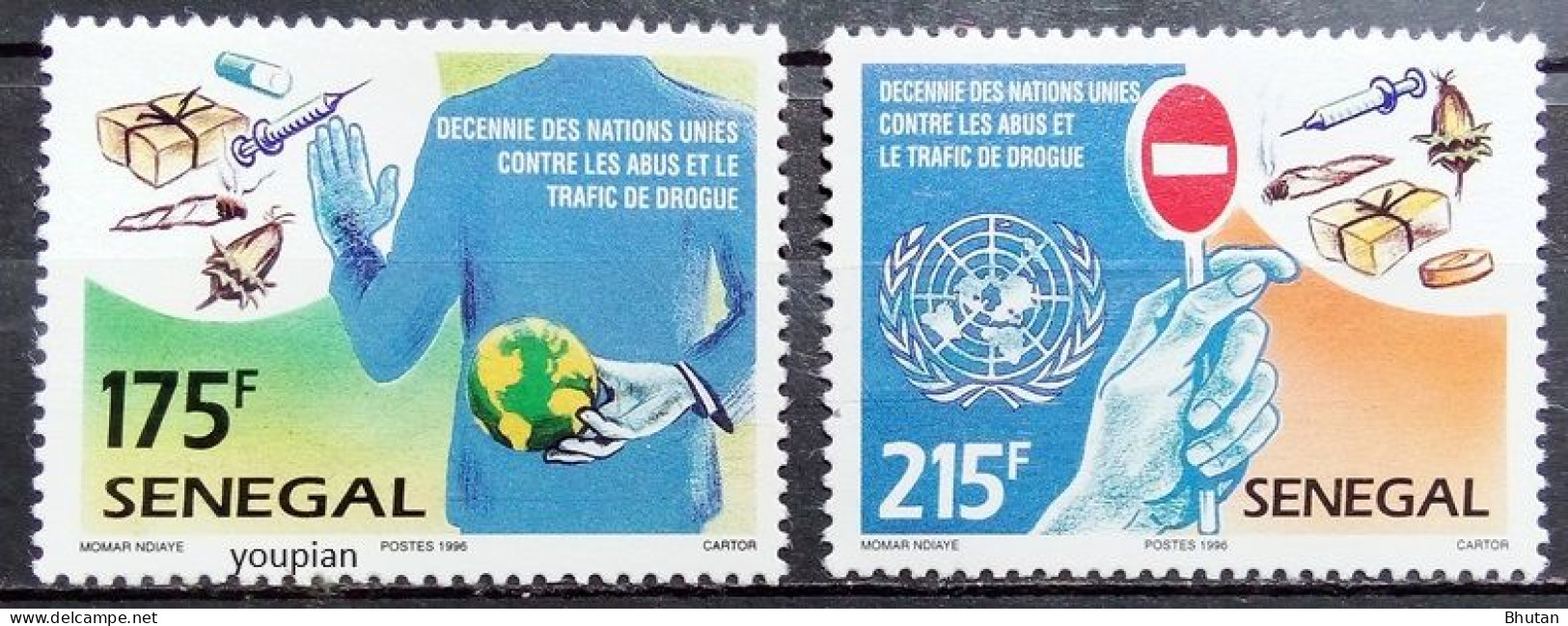 Senegal 1996, Fight Against Drug Abuse And Trafficking, MNH Stamps Set - Sénégal (1960-...)