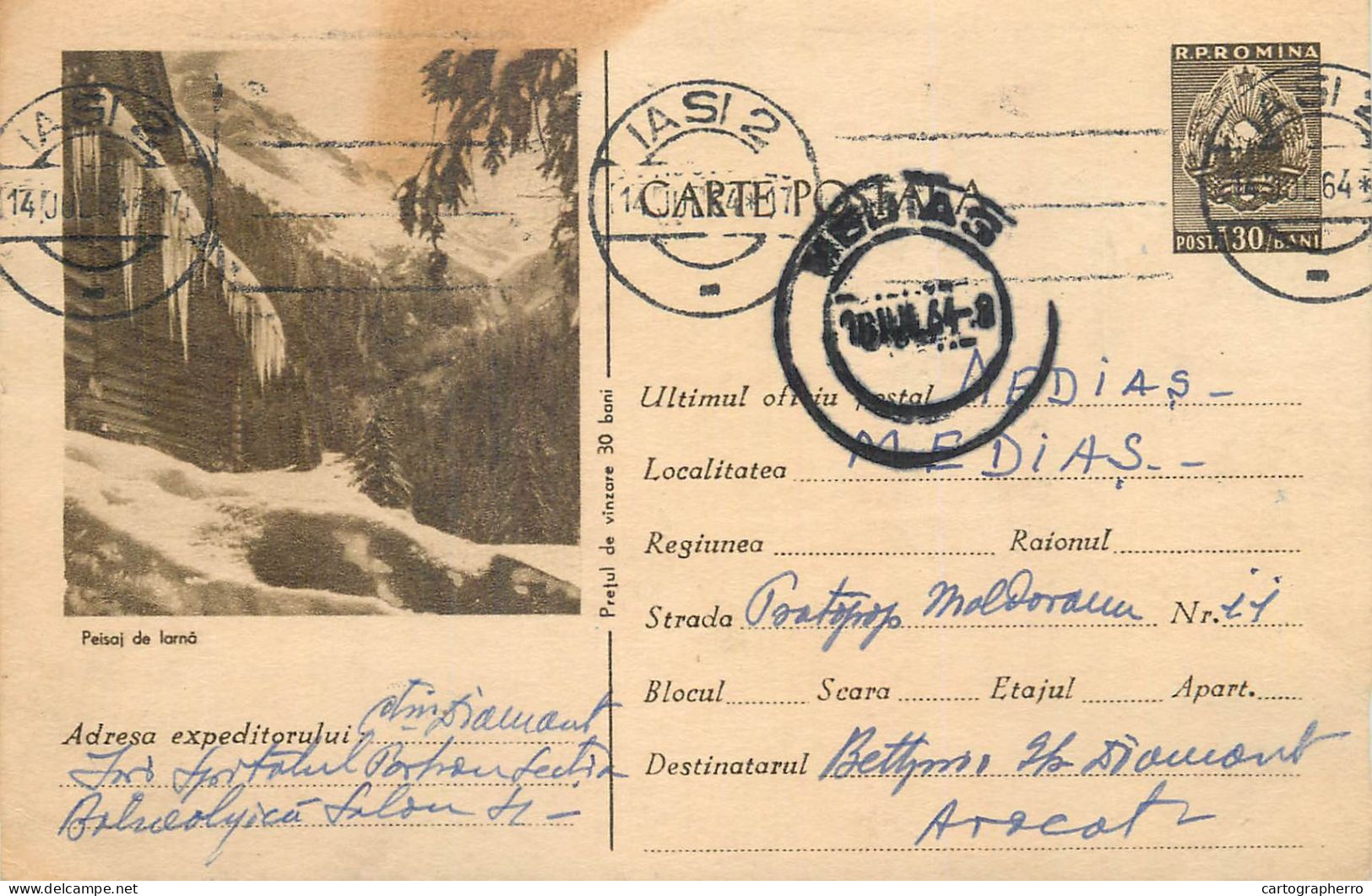 Postal Stationery Postcard Romania Peisaj De Iarna - Romania