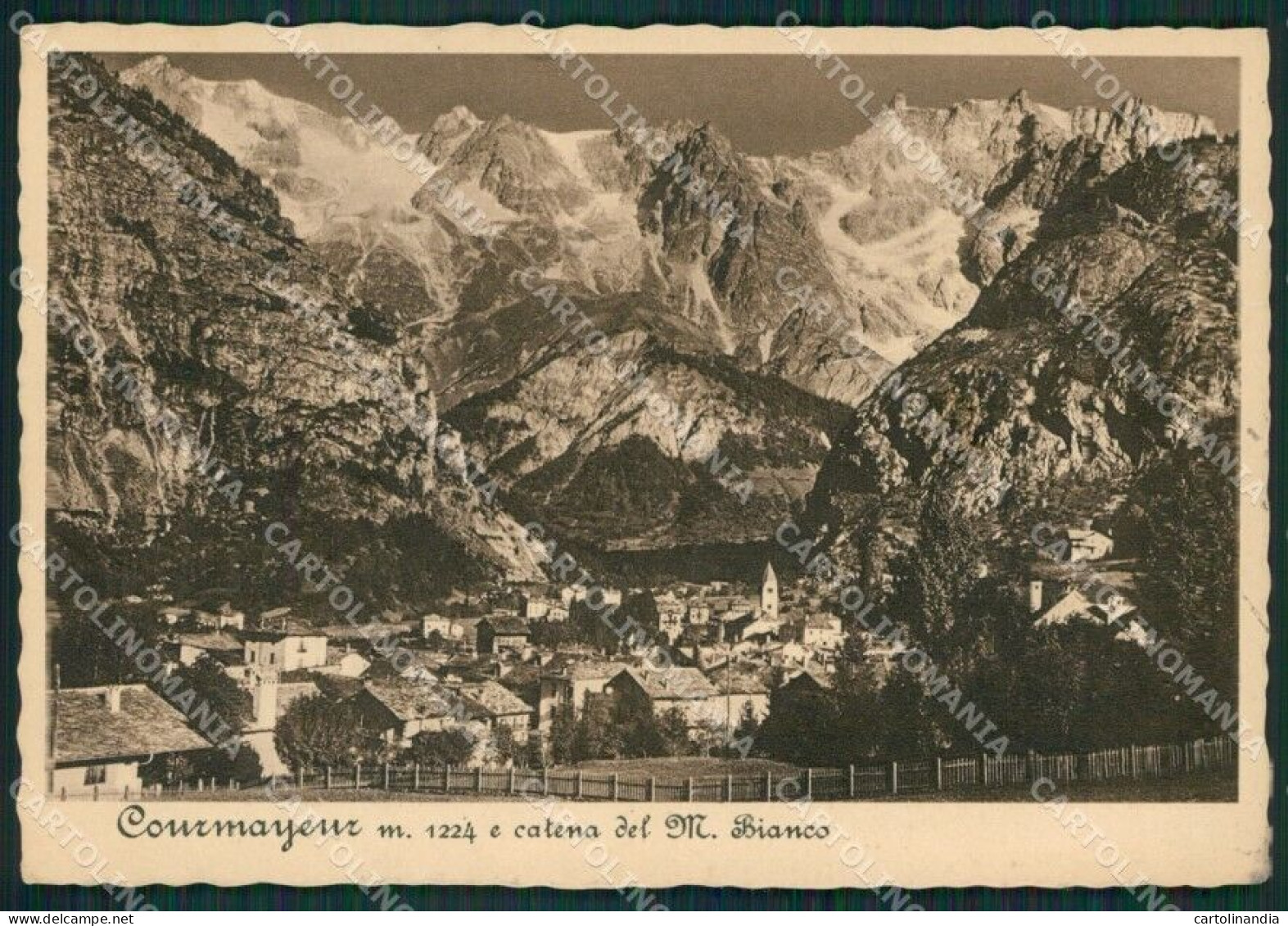 Aosta Courmayeur Catena Monte Bianco FG Cartolina KB2259 - Aosta