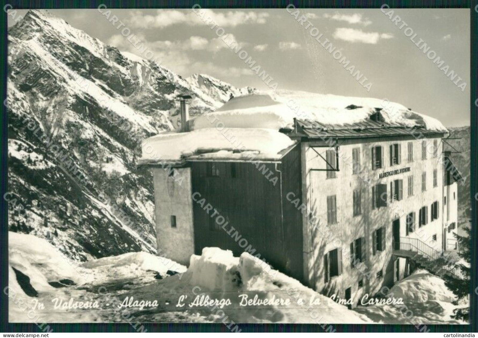 Vercelli Alagna Valsesia Nevicata Cima Carnera Foto FG Cartolina KB2323 - Vercelli