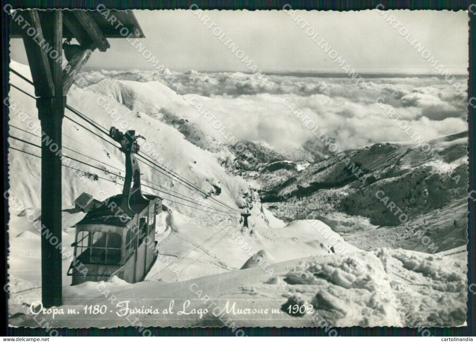 Biella Oropa Nevicata Funivia Foto FG Cartolina KB2324 - Biella