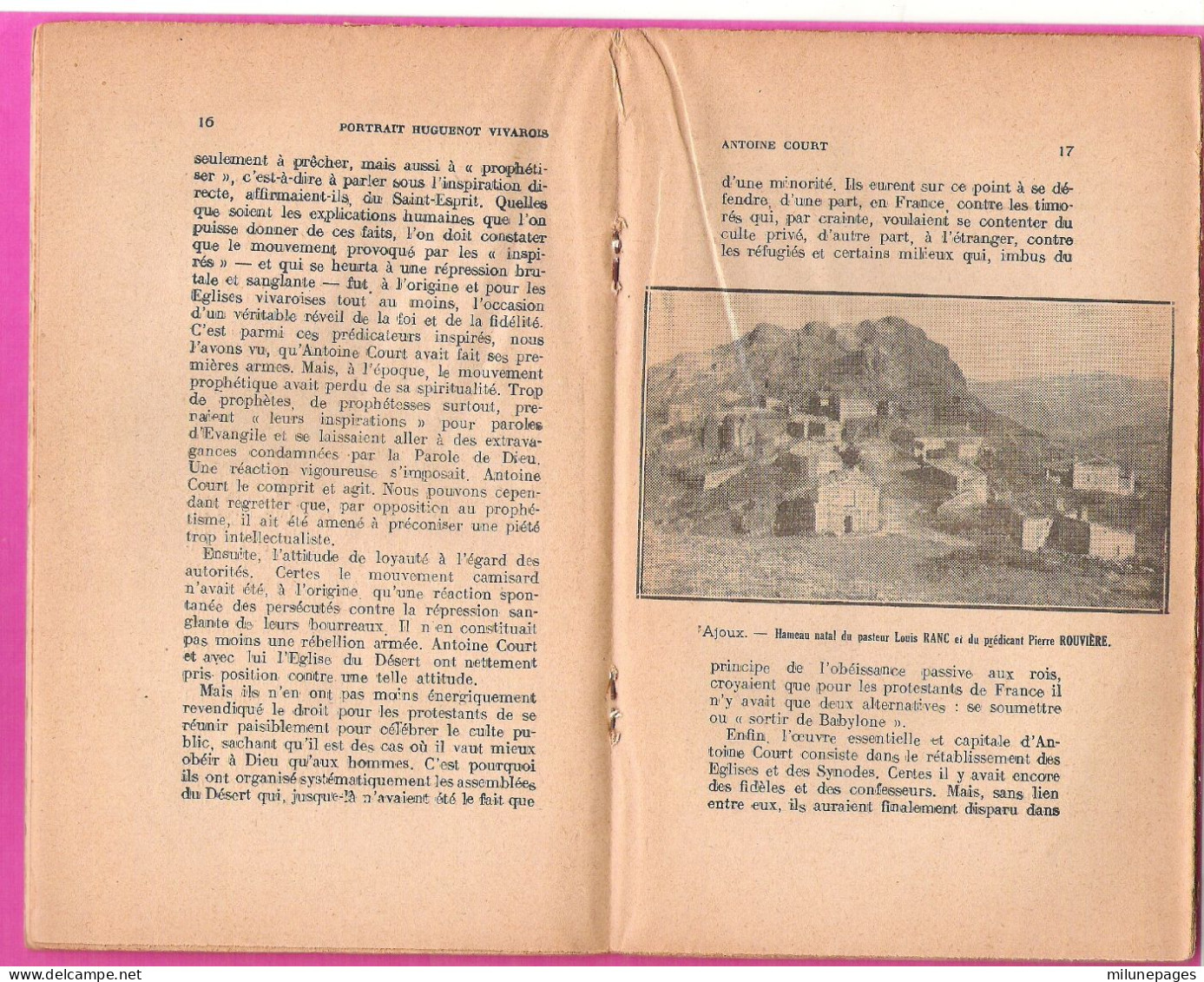 La Vie D'Antoine Court Protestant De Villeneuve De Berg Par Samuel Mours Musée Du Désert En Cévennes 1948 - Godsdienst